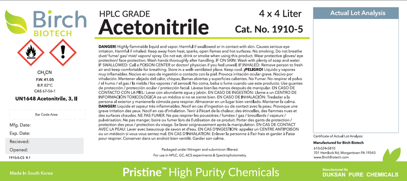 Load image into Gallery viewer, PRISTINE® Acetonitrile, HPLC Grade
