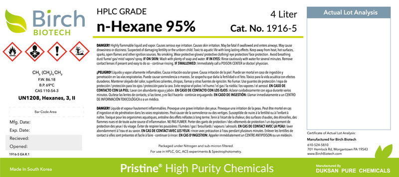 Load image into Gallery viewer, PRISTINE® n-Hexane 95%, HPLC Grade
