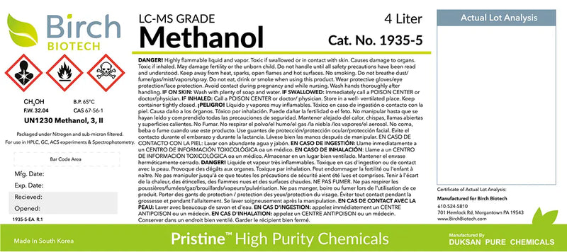 Load image into Gallery viewer, PRISTINE® Methanol, LC-MS Grade
