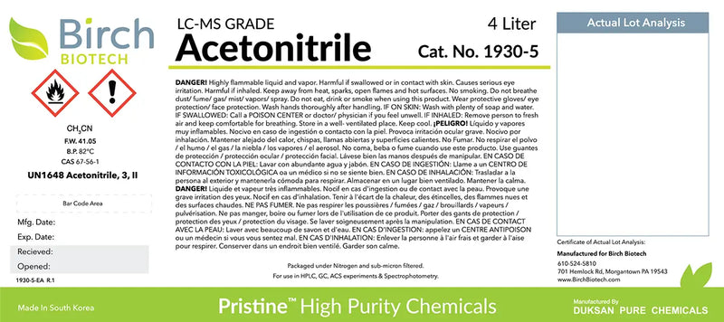Load image into Gallery viewer, PRISTINE® Acetonitrile, LC-MS Grade
